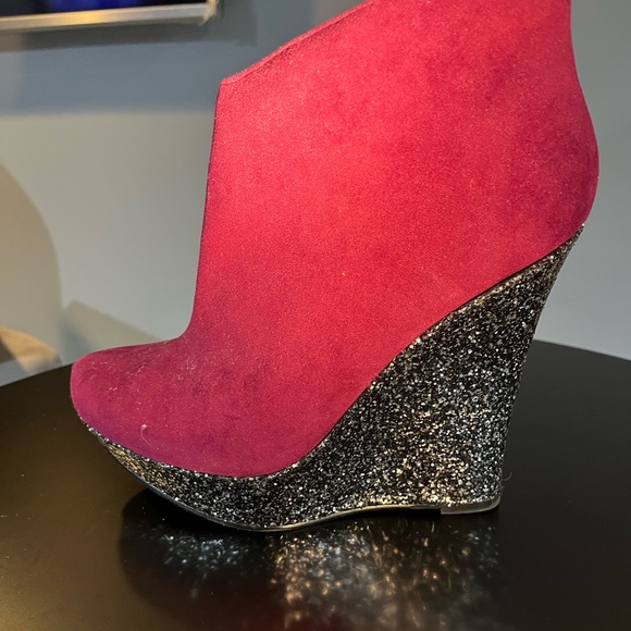 Wedge platform, suede boot - Picture 3 of 4